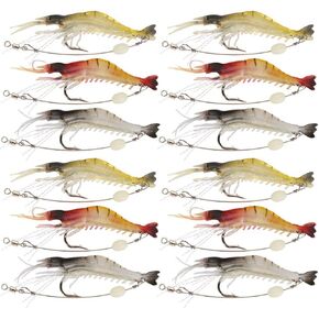 Goture Soft Shrimp Lures Fishing Saltwater Luminous Shrimp Bait Set in Kuwait