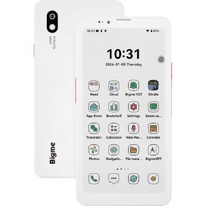 Bigme HiBreak Pro Color 6.13" ePaper E-Ink Phone with Fingerprint Unlock, NFC, 8GB+256GB, eBook Readers Android E Ink eReader Mobile Phone with Android 14, 5G Dual SIM, 300PPI, Long Battery Life White in Saudi Arabia