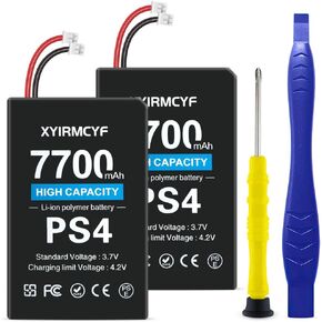بطارية XYIRMCYF قطعتان متوافقة مع PS4/LIP1522 (ترقية جديدة)، بطارية 7700 مللي أمبير جديدة 0 دورة عالية السعة لجهاز PlayStation 4 PS4 وPS4 pro Dualshock 4 CUH-ZCT1E CUH-ZCT1H CUH-ZCT1U in Kuwait