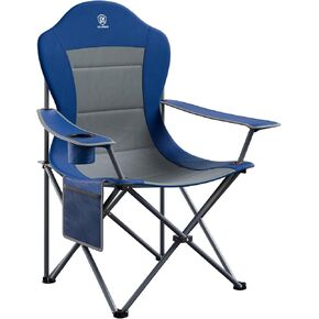 EVER ADVANCED Folding Camping Chair with High Back Padded 2 Pack Oversized Portable Lawn Chairs Lightweight Sturdy Steel Foldable Outdoor Camp Chair for Adults, Black in Kuwait
