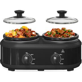 Triple Slow Cooker, 3×1.5 QT Buffet Servers and Warmers, 3 Pots Buffet Slow Cooker Adjustable Temp Lid Rests Stainless Steel Manual Silver for Parties Holidays Families in Saudi Arabia
