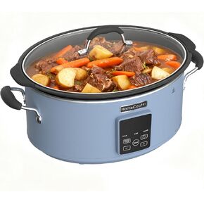 HOMECOOKIN Slow Cooker, Extra Large 10 Quart Programmable Slow Cookers, Dishwasher Safe Glass Lid & Crock, Kitchen Appliance for Families and Gatherings,Blue in Saudi Arabia