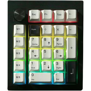 GMK26 لوحة أرقام ميكانيكية، عبر لوحة مفاتيح ماكرو BT5.0/2.4 جيجا هرتز/النوع C لوحة أرقام لاسلكية RGB HotSwap لوحات مفاتيح رقمية مع مقبض، PBT Keycaps Gasket لوحة مفاتيح أرقام قابلة لإعادة الشحن للكمبيوتر المحمول المكتبي (أسود) in Kuwait