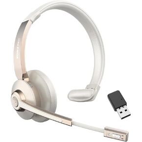 Wireless Headset, Bluetooth Headphones with Microphone Noise Canceling & Mute, 5.0 Trucker Bluetooth Headset with Mic/USB Dongle for Cell Phone Computer Work Office Teams Meeting Call Center in Saudi Arabia