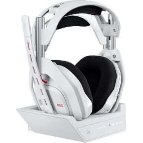 سماعة الألعاب اللاسلكية Logitech G Astro A50 Omni-Platform + محطة أساسية لأجهزة PS5 وXbox والكمبيوتر الشخصي: محول الصوت PLAYSYNC، <16 بت/48 كيلو هرتز (وحدة التحكم)، <24 بت/48 كيلو هرتز (الكمبيوتر الشخصي)، 2.4 جيجا هرتز وBT أبيض (متجدد) in Saudi Arabia