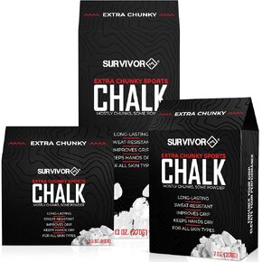 SURVIVOR Gym Chalk - Chalk Powder for Climbing, Lifting, Gymnastics & More | Pure Magnesium Carbonate Hand Chalk Powder - Climbing Chalk, Lifting Chalk, Gymnastics Chalk, Weightlifting Chalk Gym in Kuwait