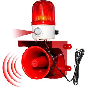 120dB Adjustable Motion Sensor Alarm with 3–6 m Human Detection | 120° Detection Angle LED Strobe Lights Alarm for Protect House, Garage, Outdoor Property, IP65 Waterproof, AC110V with Plug in Saudi Arabia