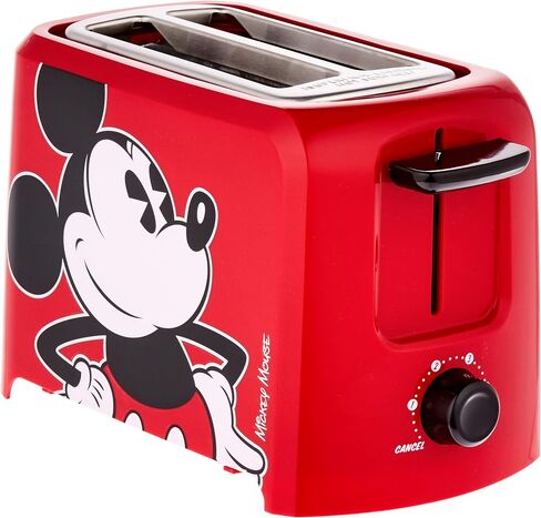 Disney Mickey Mouse 2 Slice Toaster by Select Brands - Disney Toaster for Breakfast Toast & Sandwich Bread - Kitchen Essential with Browning Control - Self-Centering Slots & High Rise Toast Lift | Disney Toaster for Breakfast Toast & Sandwich Bread, Kitch in Saudi Arabia