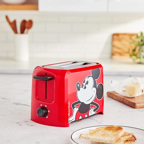 Disney Mickey Mouse 2 Slice Toaster by Select Brands - Disney Toaster for Breakfast Toast & Sandwich Bread - Kitchen Essential with Browning Control - Self-Centering Slots & High Rise Toast Lift | Disney Toaster for Breakfast Toast & Sandwich Bread, Kitch in Saudi Arabia