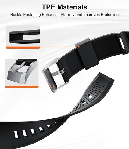 Band Case for Samsung Galaxy Watch 9 (2026) Watch 8 40mm Strap Black | Soft TPE Rugged Protective Replacement with HD Anti-Fog Tempered Glass Scratch-resistant Shockproof in Saudi Arabia