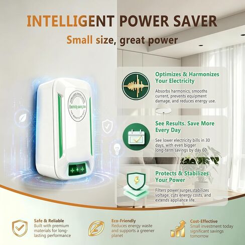 3.0 New Upgraded Stop watt, Power Saver for Home and Office 6 Pack | Smart chip Delivers Stable Electric Current and Lower Energy Consumption Equipped with US Standard Plug Voltage Range 90–250V in Kuwait