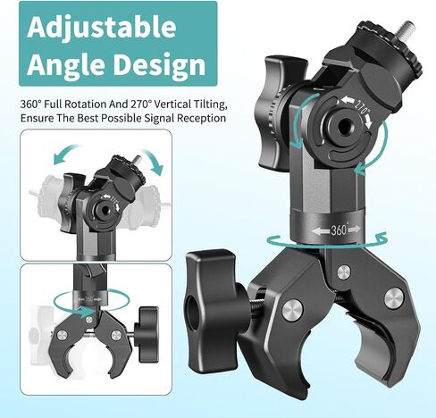 Starlink Mini Mount 2025/2026, Adjustable Clamp Mount for RV, Yacht, Camper | Includes Aluminum Alloy Mini Pipe Adapter, Adjustable Angle, 5-Minute Installation, Starlink Mini Accessories for Outdoors in Kuwait