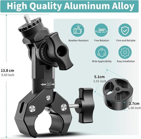 Starlink Mini Mount 2025/2026, Adjustable Clamp Mount for RV, Yacht, Camper | Includes Aluminum Alloy Mini Pipe Adapter, Adjustable Angle, 5-Minute Installation, Starlink Mini Accessories for Outdoors in Kuwait