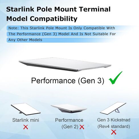 Starlink Performance Gen 3 Pipe Adapter, Starlink Performance Pole Mount | Stainless Steel, for 35-62mm Metal Pipes, Easy Install, Heavy Duty, Durable for Extreme Climates in Saudi Arabia