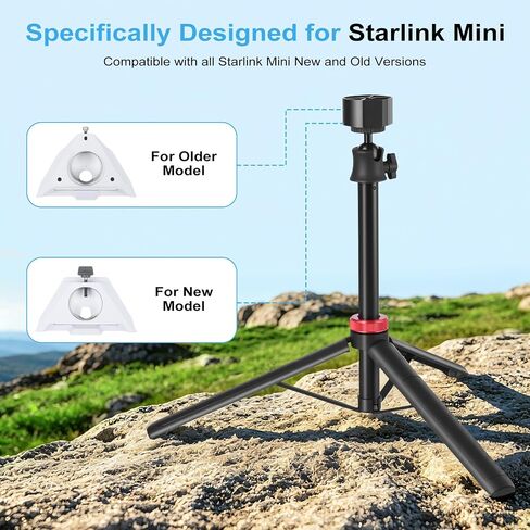 Starlink Mini Tripod Stand Mount with Aluminum Adapter, Portable & 360°Tilt | for All Starlink Mini Models, Starlink Mini Ground Tripod Stand for RV, Backpac Travel, Camping and Outdoor Satellite Setup in Kuwait