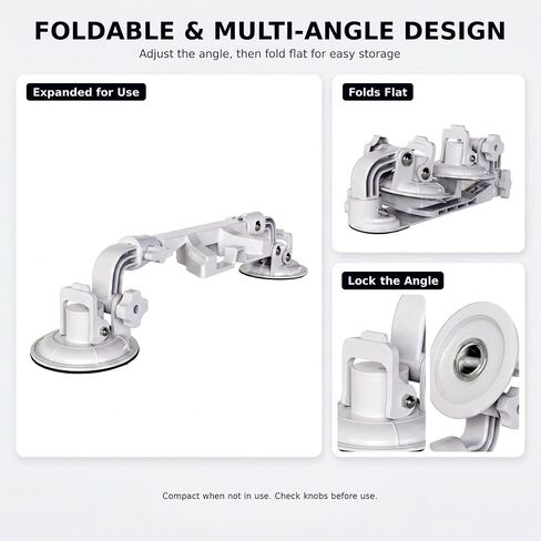 for Starlink Mini: Suction Cup Window Mount, Dual 3.5-Inch Cups | Dedicated lock; multi-joint arm holds position, folds flat for travel. in Saudi Arabia
