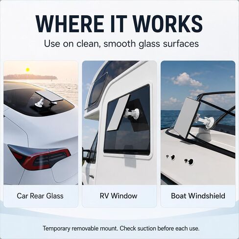 for Starlink Mini: Suction Cup Window Mount, Dual 3.5-Inch Cups | Dedicated lock; multi-joint arm holds position, folds flat for travel. in Saudi Arabia
