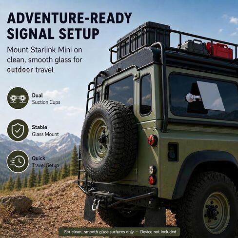 for Starlink Mini: Suction Cup Window Mount, Dual 3.5-Inch Cups | Dedicated lock; multi-joint arm holds position, folds flat for travel. in Saudi Arabia