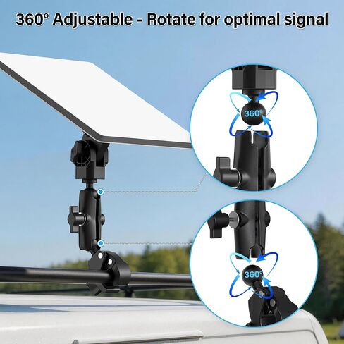 Starlink Mini Mount-360° Adjustable Pipe Clamp Mount for Starlink Mini Dish,Pole Mount Adapter for Round Tubes 0.6-1.4in Diameter,Rust-Proof Starlink Mini Accessories for RV, Boat, Camper,Balcony in Saudi Arabia
