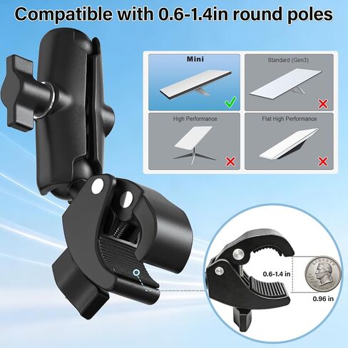Starlink Mini Mount-360° Adjustable Pipe Clamp Mount for Starlink Mini Dish,Pole Mount Adapter for Round Tubes 0.6-1.4in Diameter,Rust-Proof Starlink Mini Accessories for RV, Boat, Camper,Balcony in Saudi Arabia