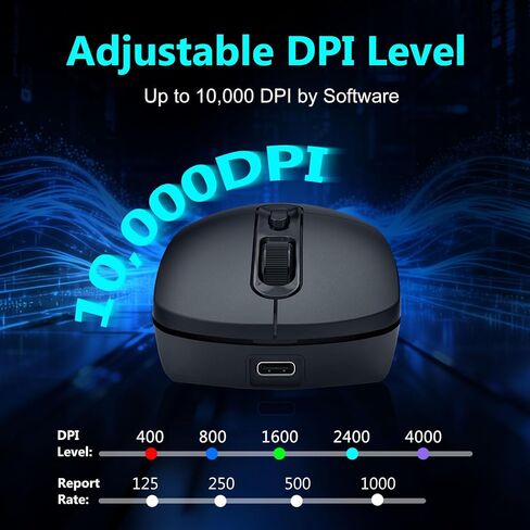 E-YOOSO Wireless Gaming Mouse, 10,000 DPI, 6 Programmable Buttons, White in Kuwait