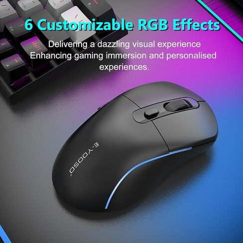 E-YOOSO Wireless Gaming Mouse, 10,000 DPI, 6 Programmable Buttons, White in Kuwait
