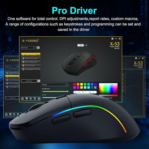 E-YOOSO Wireless Gaming Mouse, 10,000 DPI, 6 Programmable Buttons, White in Kuwait