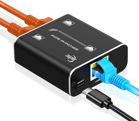 3 Port Ethernet Splitter - 1 in 2 Out High Speed 1000Mbps Gigabit Ethernet Splitter with USB Power Cable for Cat5/5e/6/7/8 Cable in Saudi Arabia