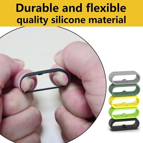 Watch Band Keeper Loops Compatible with Garmin, 20mm Silicone Strap Rings | for Garmin Vivoactive 3/5/6, Forerunner 45/55/245/645, Venu Sq/Sq2 Fenix 5S/6S Series keeper loops replace loose strap rings in Saudi Arabia