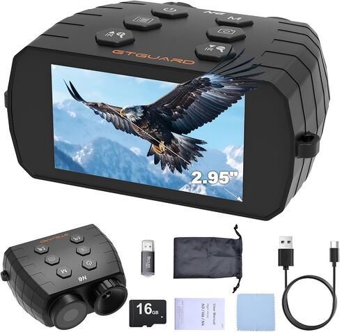 4K Night Vision Binoculars Head Mounted for Adults, 8X Digital Zoom Infrared Viewer, Rechargeable Night Vision Goggles with 512GB Support for Hunting (Deep Sand Color) in Saudi Arabia