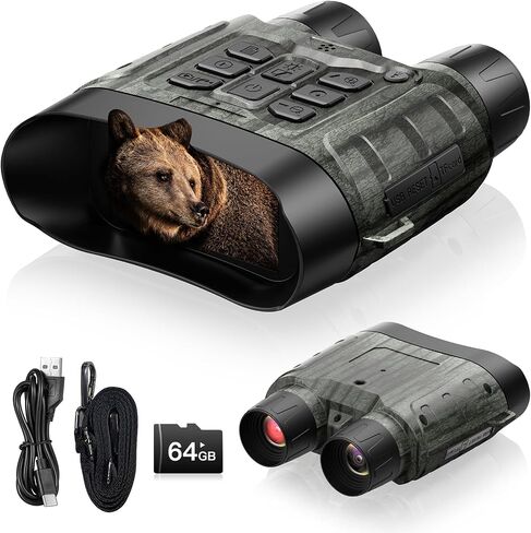 Night Vision Goggles, 4K Night Vision Binoculars, Infrared Digital Night Vision with 3'' HD Screen & 10X Digital Zoom, 5000mAh Battery and 32GB TF Card, Tech Gadgets Telescope for Camping in Kuwait