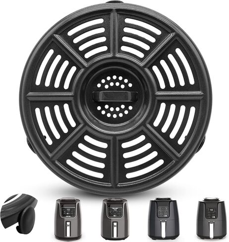 GXF Air Fryer Grill Pan for Ninja 4 QT AF101 5.5 Quart AF161 Max XL AF150 XL Air Fryers, 8.2 IN Non-Stick Round Grill Plate Tray Accessories Replacement Parts with Rubber Bumpers, Dishwasher Safe in Kuwait