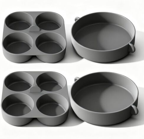 FineMade Silicone Egg Bite Molds for Instant Pot and Sous Vide Egg Bite Maker, 2 Pcs of 4 Inch Large Molds, 2 Pcs of 4-in-1 Mini Molds, Ideal for Breakfast Sandiwches, Healthy Snacks or Desserts in Saudi Arabia