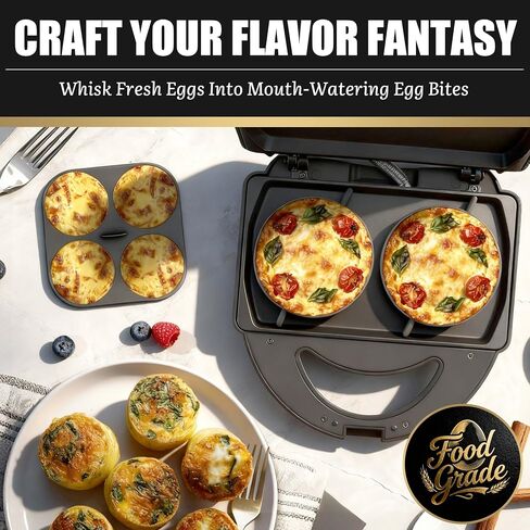 FineMade Silicone Egg Bite Molds for Instant Pot and Sous Vide Egg Bite Maker, 2 Pcs of 4 Inch Large Molds, 2 Pcs of 4-in-1 Mini Molds, Ideal for Breakfast Sandiwches, Healthy Snacks or Desserts in Saudi Arabia