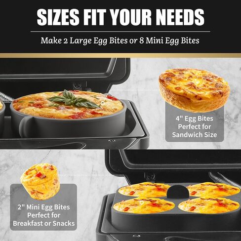 FineMade Silicone Egg Bite Molds for Instant Pot and Sous Vide Egg Bite Maker, 2 Pcs of 4 Inch Large Molds, 2 Pcs of 4-in-1 Mini Molds, Ideal for Breakfast Sandiwches, Healthy Snacks or Desserts in Saudi Arabia