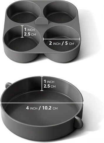 FineMade Silicone Egg Bite Molds for Instant Pot and Sous Vide Egg Bite Maker, 2 Pcs of 4 Inch Large Molds, 2 Pcs of 4-in-1 Mini Molds, Ideal for Breakfast Sandiwches, Healthy Snacks or Desserts in Saudi Arabia
