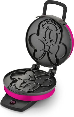 Disney Minnie Mouse Waffle Maker by Select Brands - Nonstick Waffle Iron for Fun Minnie-Shaped Waffles - Disney Kitchen Gift - 800 Watts | Nonstick Waffle Iron for Fun Minnie-Shaped Waffles, 800 Watts, Great Disney Kitchen Gift for Breakfast in Saudi Arabia