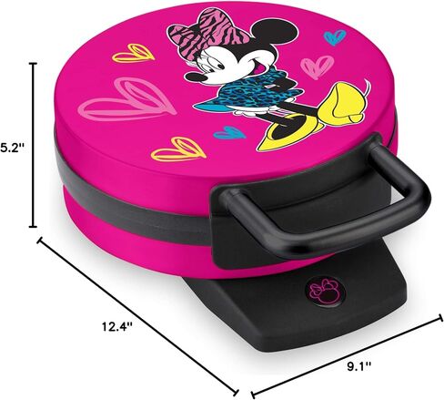 Disney Minnie Mouse Waffle Maker by Select Brands - Nonstick Waffle Iron for Fun Minnie-Shaped Waffles - Disney Kitchen Gift - 800 Watts | Nonstick Waffle Iron for Fun Minnie-Shaped Waffles, 800 Watts, Great Disney Kitchen Gift for Breakfast in Saudi Arabia