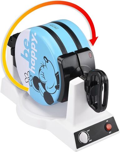 Disney Mickey & Minnie Double Flip Waffle Maker by Select Brands, 6 Waffles | Rotating Nonstick Waffle Iron with Adjustable Browning Control, Makes 6 Fun Mickey & Minnie-Shaped Waffles in Saudi Arabia