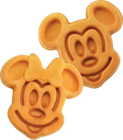 Disney Mickey & Minnie Double Flip Waffle Maker by Select Brands, 6 Waffles | Rotating Nonstick Waffle Iron with Adjustable Browning Control, Makes 6 Fun Mickey & Minnie-Shaped Waffles in Saudi Arabia