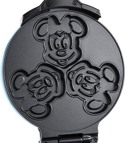 Disney Mickey & Minnie Double Flip Waffle Maker by Select Brands, 6 Waffles | Rotating Nonstick Waffle Iron with Adjustable Browning Control, Makes 6 Fun Mickey & Minnie-Shaped Waffles in Saudi Arabia