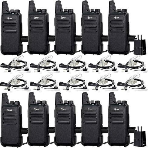 TIDRADIO TD-M8s 2 Way Radio Walkie Talkies Rechargeable VOX License-Free Two Way Radio with Earpiece Walkie Talkies for Adults School Church Restaurant Business Office (10 Pack) in Saudi Arabia