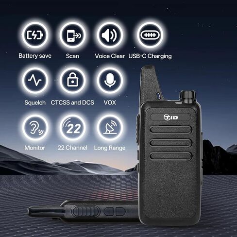 TIDRADIO TD-M8s 2 Way Radio Walkie Talkies Rechargeable VOX License-Free Two Way Radio with Earpiece Walkie Talkies for Adults School Church Restaurant Business Office (10 Pack) in Saudi Arabia