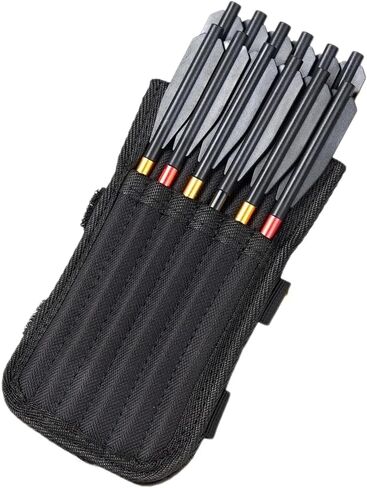 12 Pieces Hole Black Nylon Arrow Quiver Bolts Holder for 6.5inch Bolts Portable Crossbow Bag Double Layer can Hold 12 Units (excluding Arrows) in Saudi Arabia