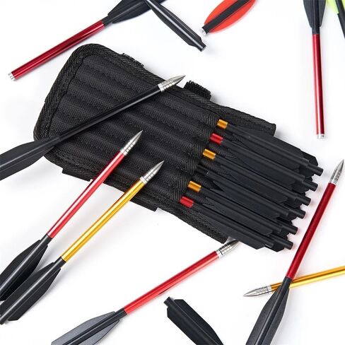 12 Pieces Hole Black Nylon Arrow Quiver Bolts Holder for 6.5inch Bolts Portable Crossbow Bag Double Layer can Hold 12 Units (excluding Arrows) in Saudi Arabia