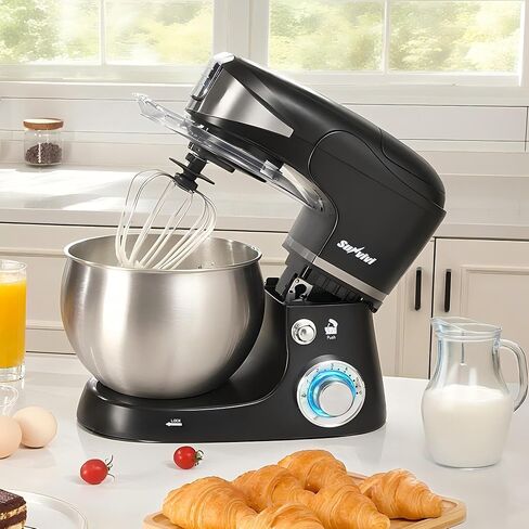 Stand Mixer with 6.5-QT Bowl: 400W Electric Kitchen Mixer with Dough Hook, Whisk & Beater, 3-in-1 Food Processor & Meat Grinder Attachment, For Baking, Bread, Pasta, Cookies in Saudi Arabia