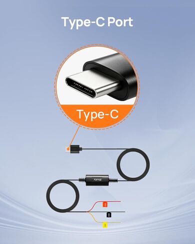 70mai Type-C Hardwire Kit UP03 for Dash Cams, 10ft, 12V-30V to 5V/2.4A, Low Voltage Protection 11.8V, 24 Hour Parking Surveillance Power Supply for M310/M500/A510/A500S/A810/X800/A810 Lite Car Cameras in Saudi Arabia