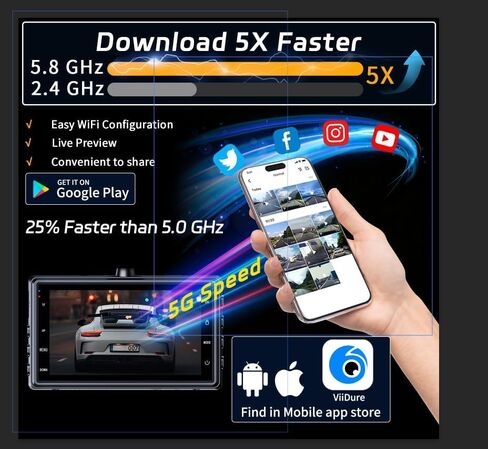 X18 4K Dash Cam أمامية وخلفية، بطاقة مجانية سعة 64 جيجابايت (256 جيجابايت كحد أقصى)، 4K+1080P Dual STARVIS 2 Dash Camera للسيارات، 5.8 جيجا هرتز WiFi حتى 20 ميجابايت / ثانية، رؤية ليلية WDR، 3 بوصات IPS، مستشعر G، وضع انتظار 24 ساعة in Kuwait
