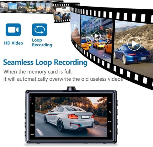 X18 4K Dash Cam أمامية وخلفية، بطاقة مجانية سعة 64 جيجابايت (256 جيجابايت كحد أقصى)، 4K+1080P Dual STARVIS 2 Dash Camera للسيارات، 5.8 جيجا هرتز WiFi حتى 20 ميجابايت / ثانية، رؤية ليلية WDR، 3 بوصات IPS، مستشعر G، وضع انتظار 24 ساعة in Kuwait