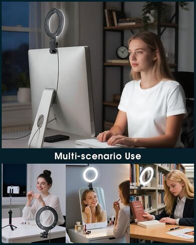 Ring Light for Computer Video Conference - Webcam Light for Monitor Clip On Remote Working Distance Learning Zoom Call Self Broadcasting and Live Streaming Influencer Light Laptop Video Conferencing in Saudi Arabia